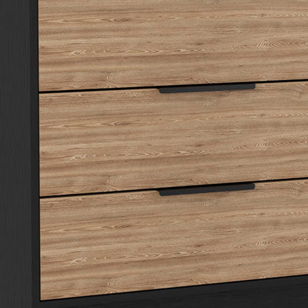 28" Natural and Black Three Drawer Dresser-6