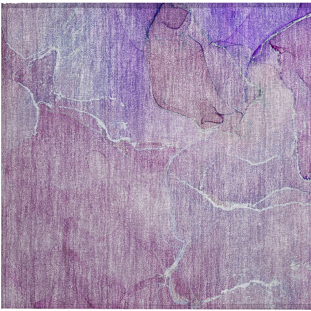 2' X 3' Purple Abstract Washable Non Skid Indoor Outdoor Area Rug-6
