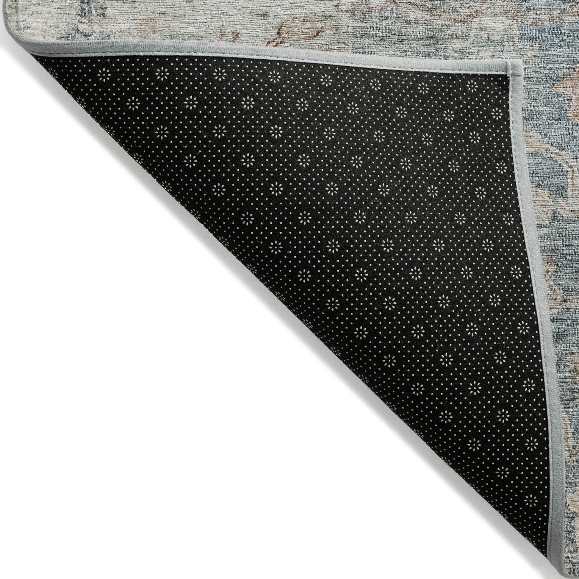 3' X 5' Green Blue And Gray Oriental Washable Indoor Outdoor Area Rug-1