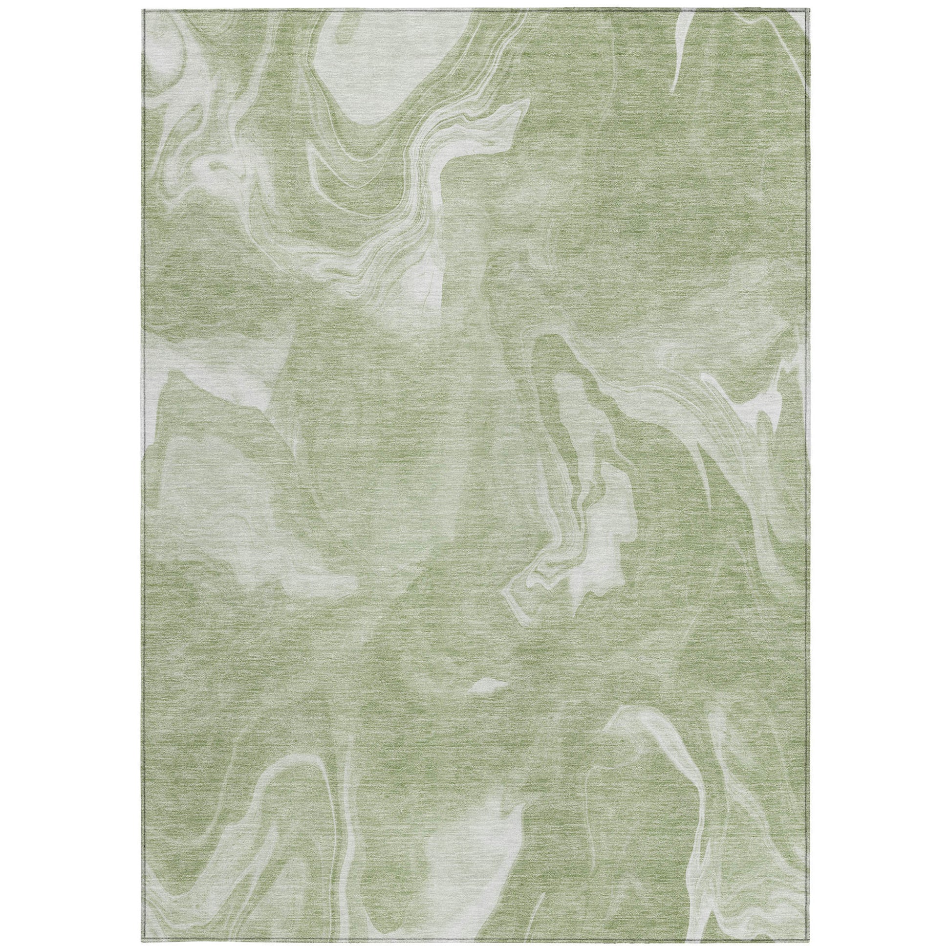 9' X 12' Artichoke Green Fern Green And Ivory Abstract Washable Indoor Outdoor Area Rug-6