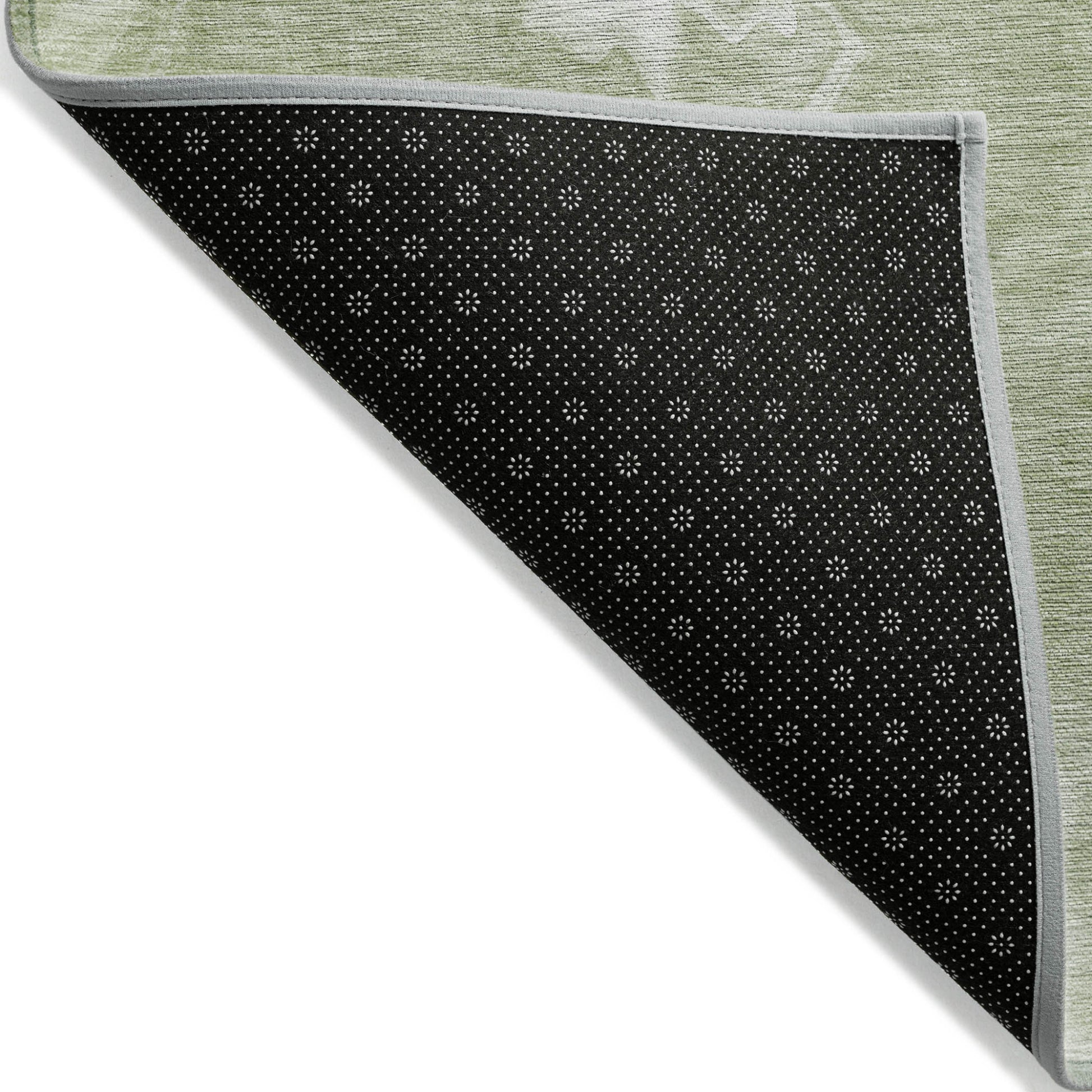 9' X 12' Artichoke Green Fern Green And Ivory Abstract Washable Indoor Outdoor Area Rug-3