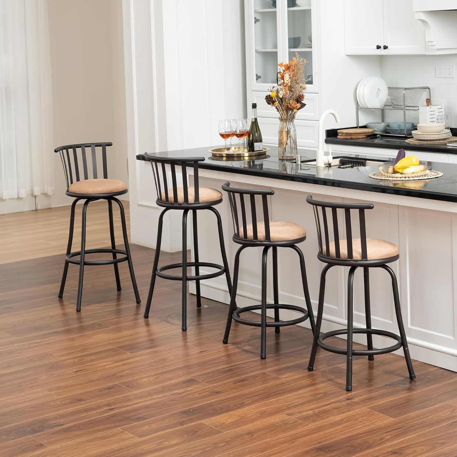 Adjustable Country Style Barstools Set of Four-3