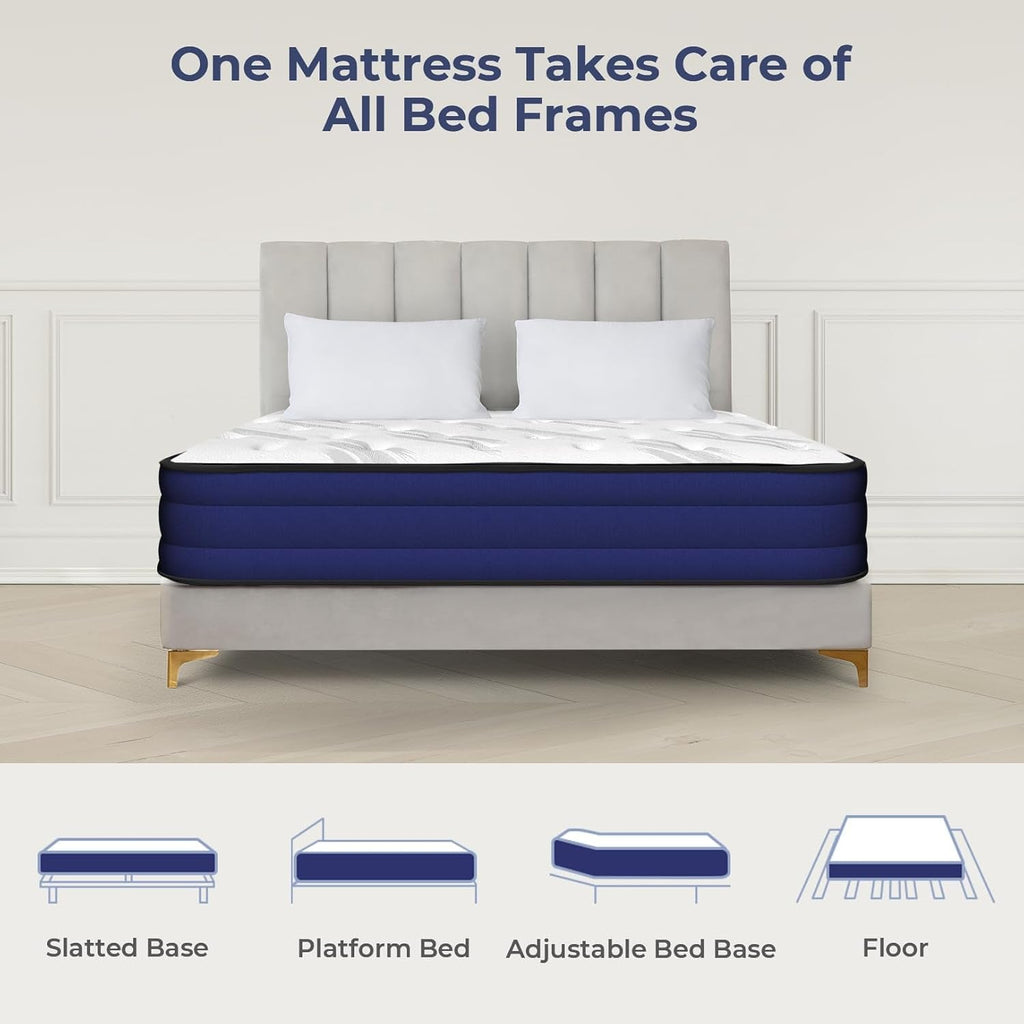 10 Inch Queen Mattress with Memory Foam and Springs-3