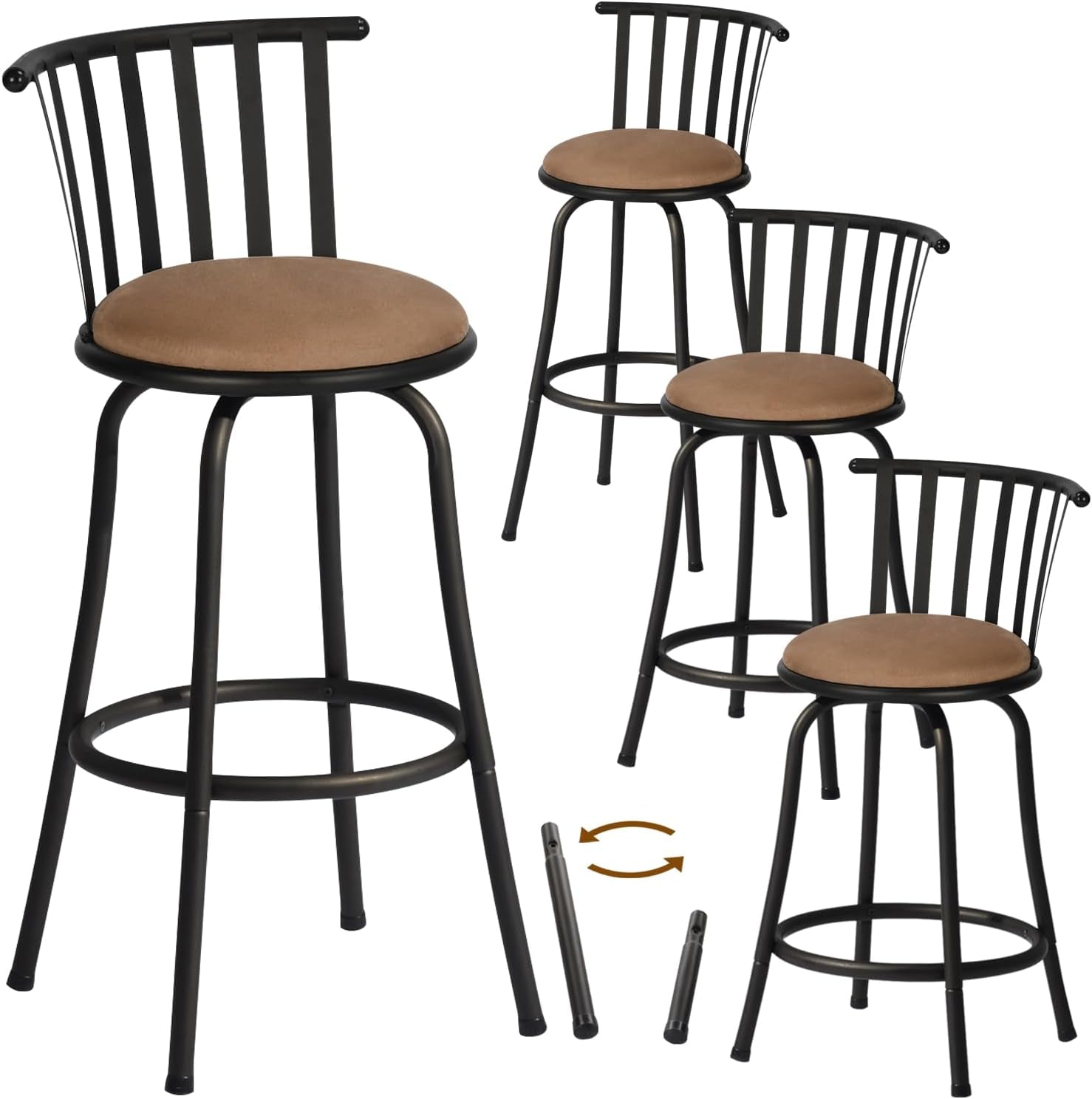Adjustable Country Style Barstools Set of Four-0